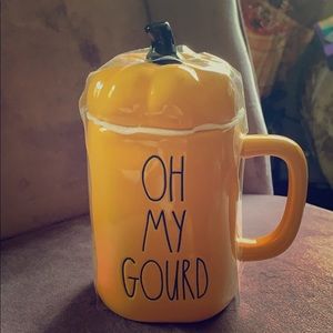 Rae Dunn Oh My Gourd mug w/topper NWT